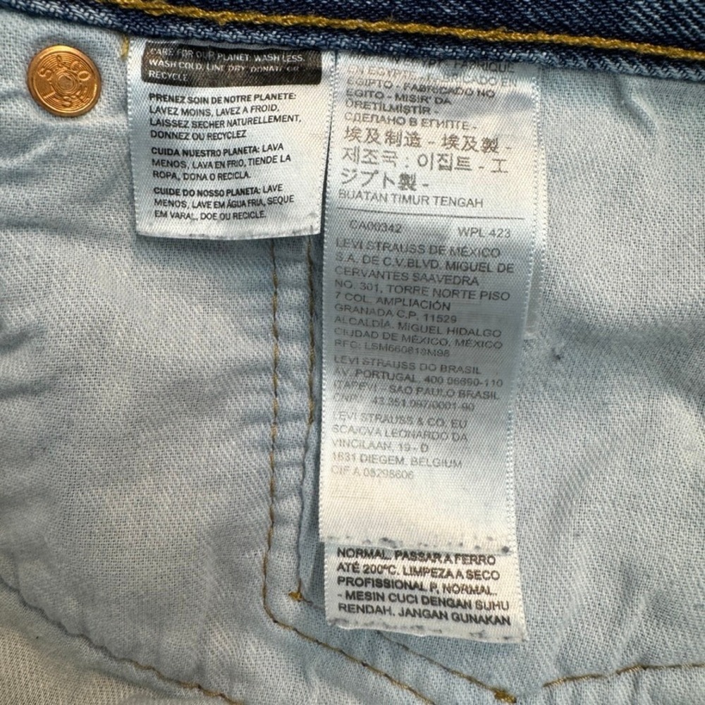 Levis 501 Original Fit Jeans Mens 40x32 Blue Denim Straight Leg Button Fly - Picture 5 of 13